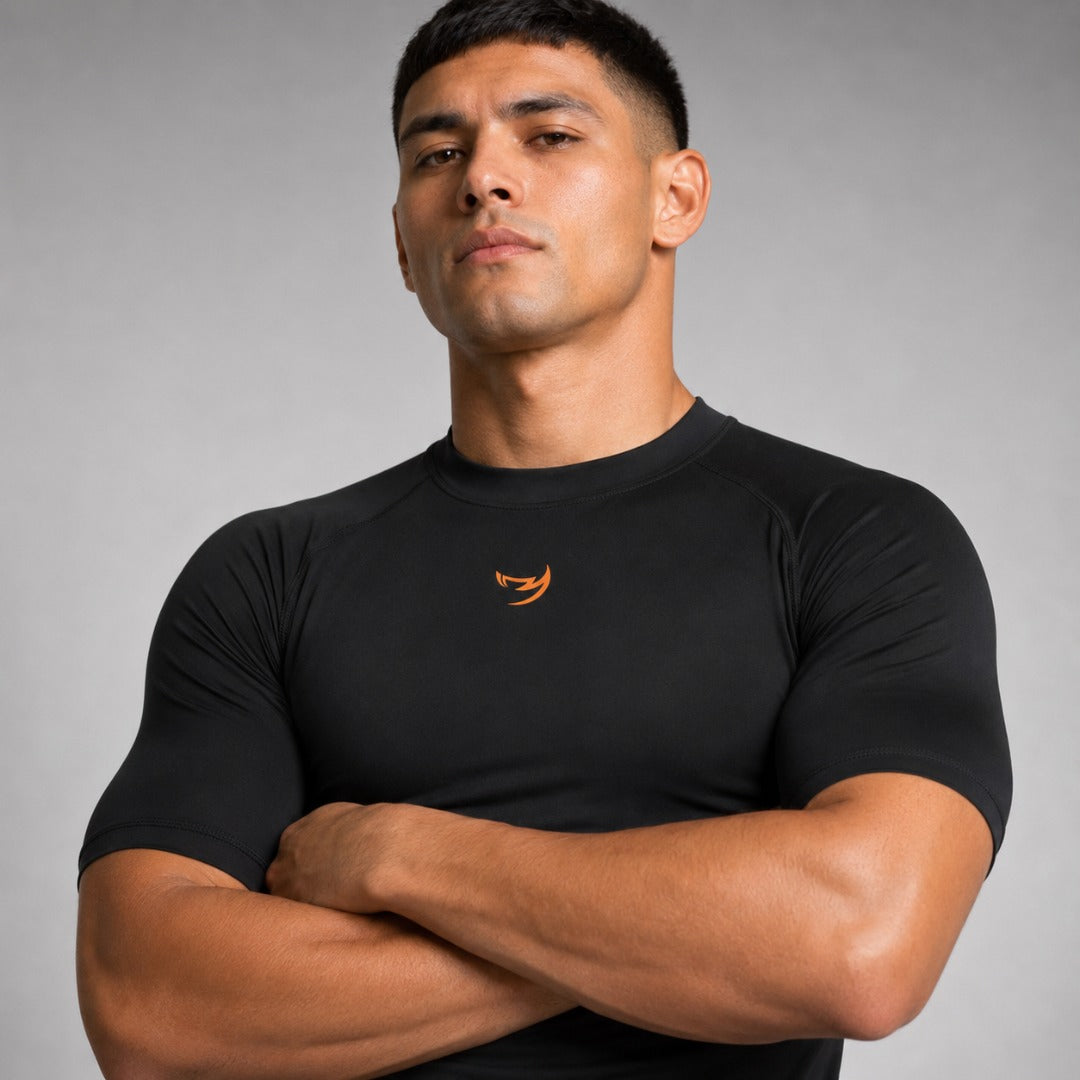 Origins Short Sleeve Rash Guard Black/Orange