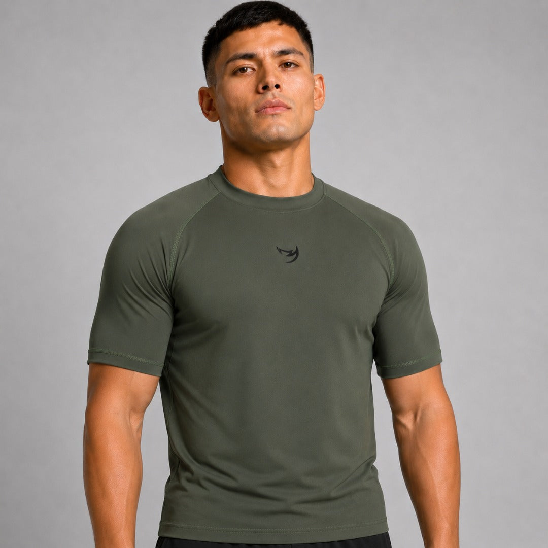 Rashguard à manches courtes Khaki Origins