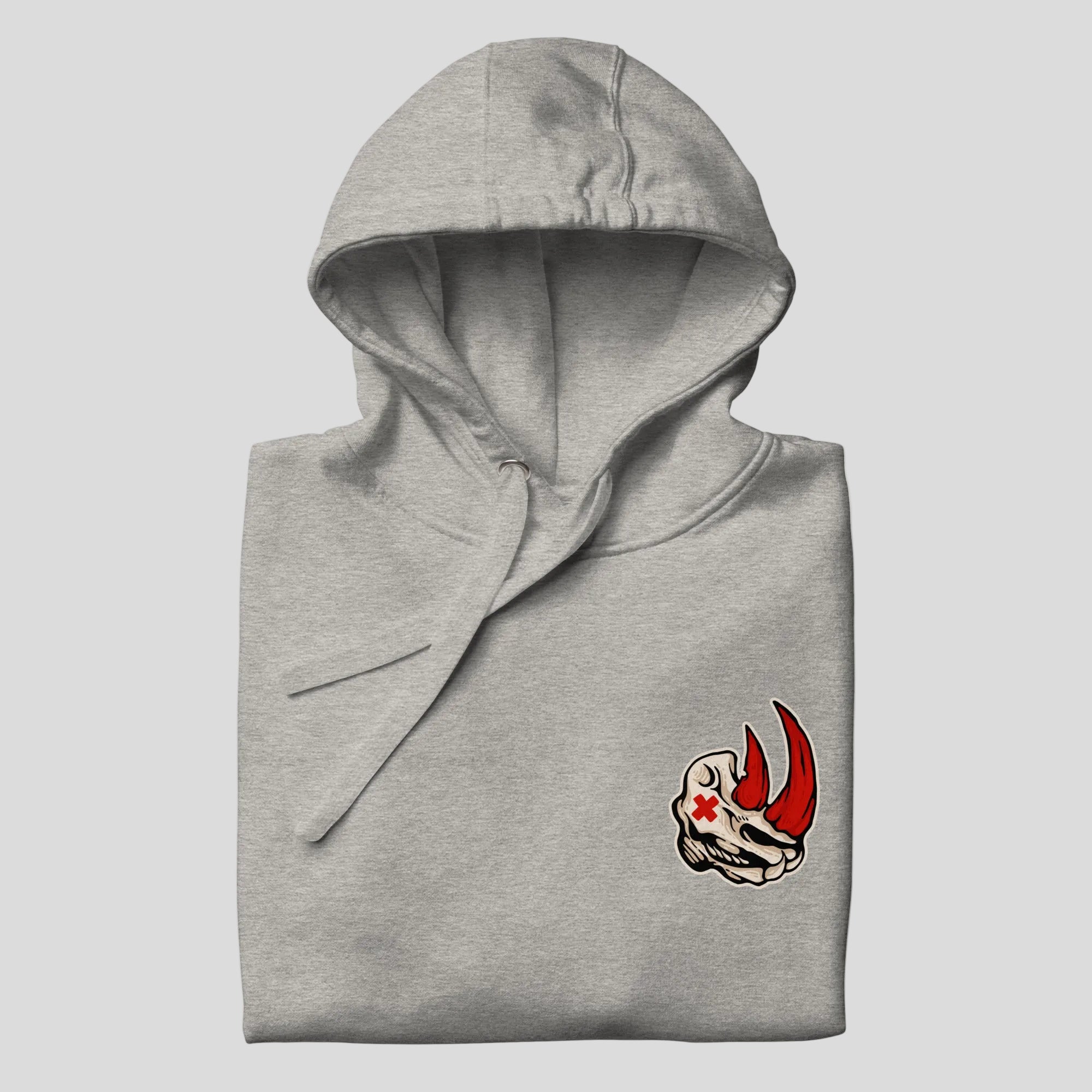 Rhino Hoodie Grey Folded
