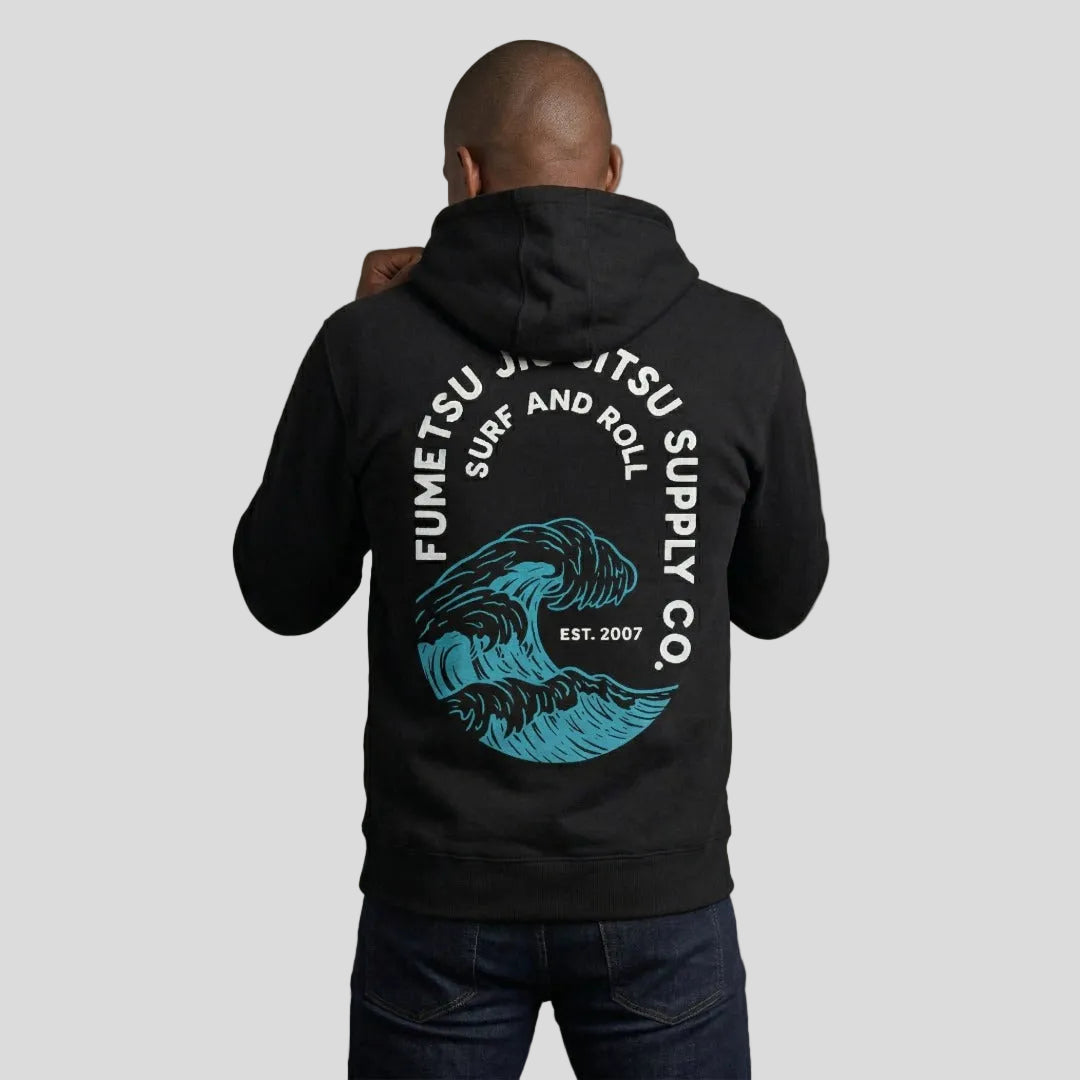 Surf and Roll Hoodie Black Lifestyle 2