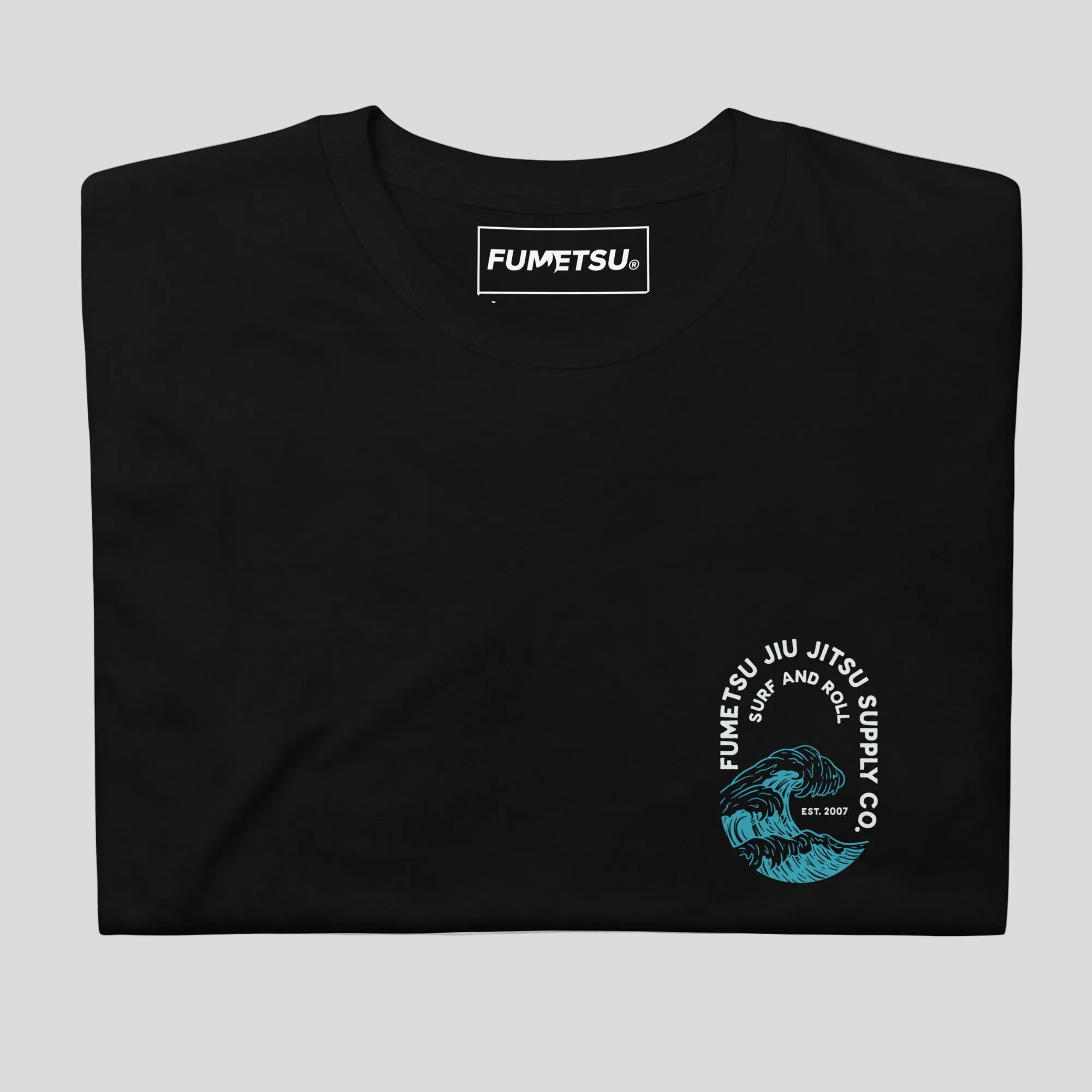 Surf and Roll T-Shirt Black Folded