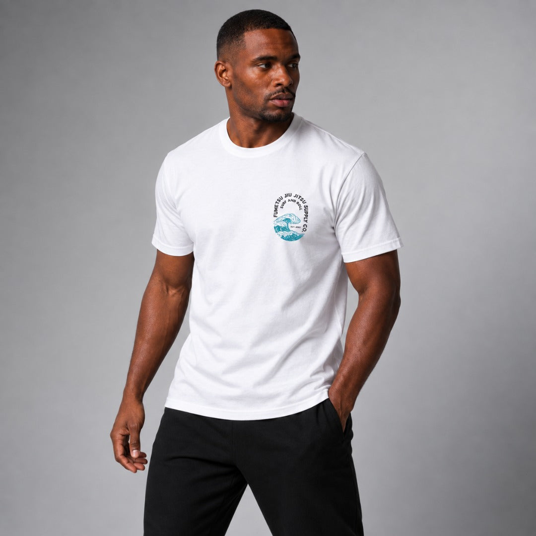 Surf and Roll T-Shirt White Photoshoot 2