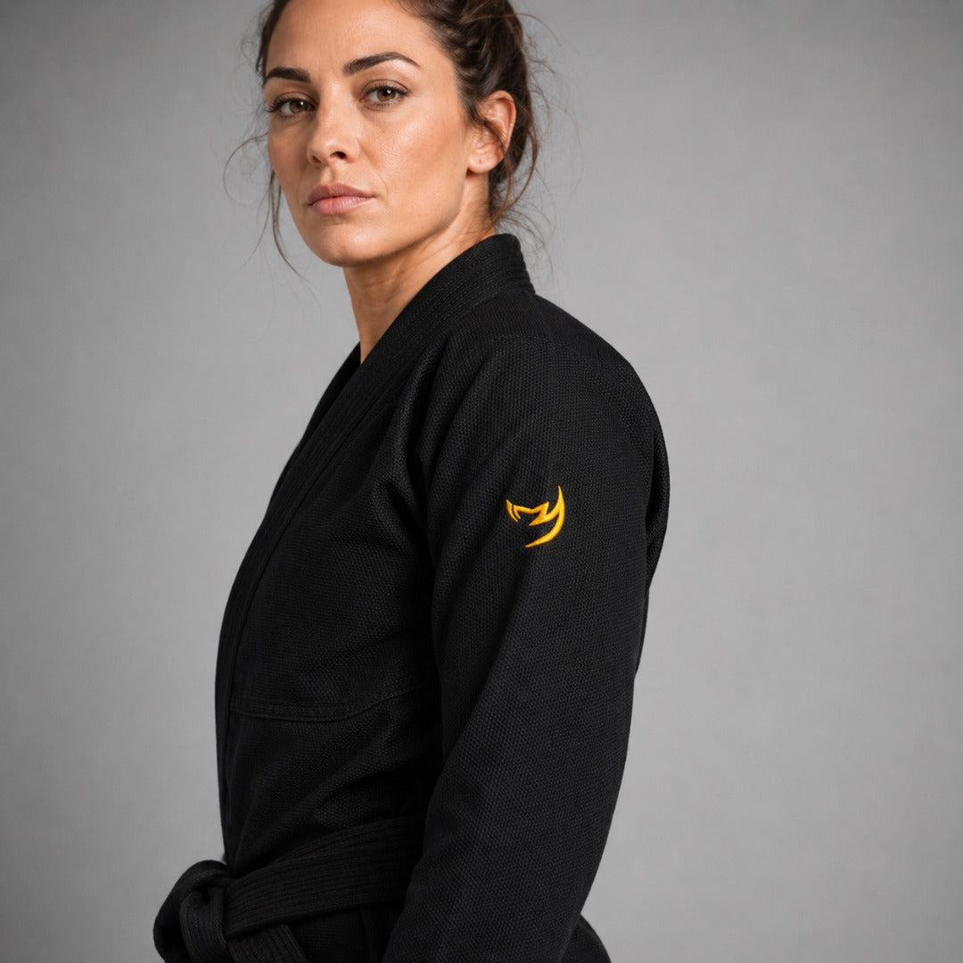 Kimono de JJB Ghost V-Lite noir/jaune pour femme