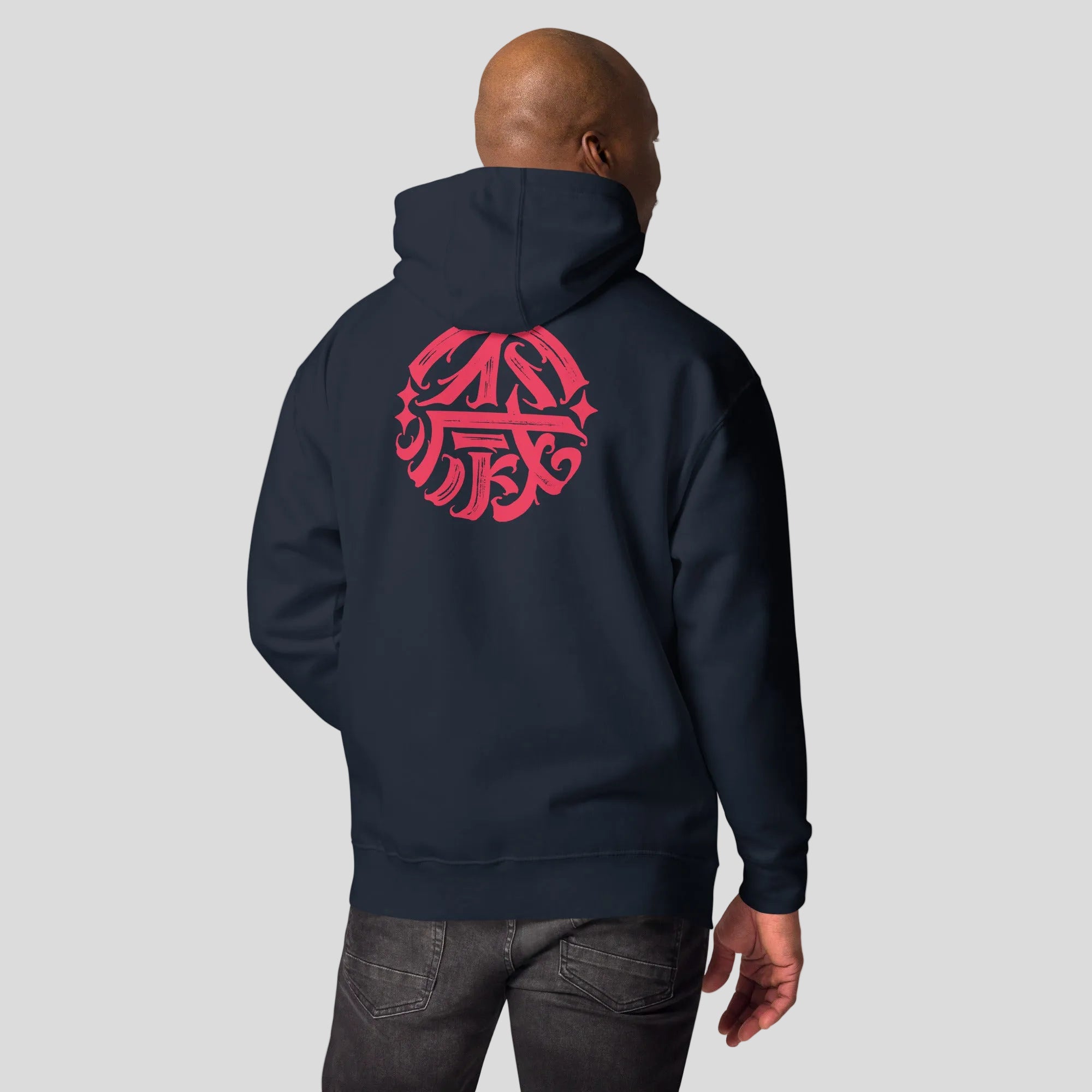 ikigai hoodie navy red lifestyle 2