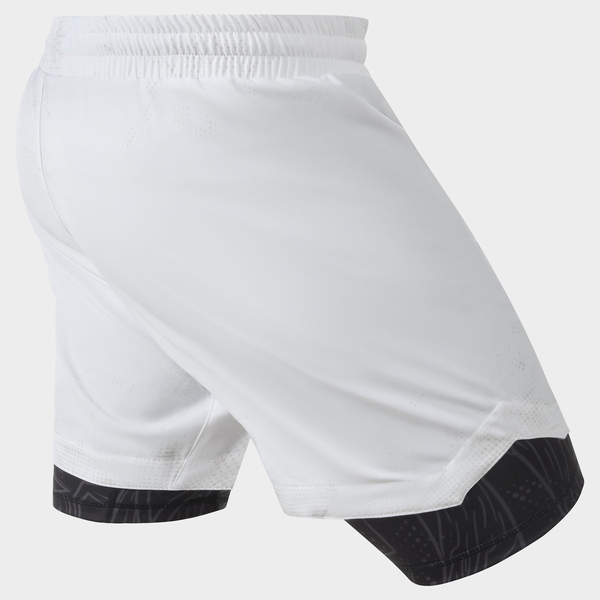 White/Black Berserker Dual Layer Fight Shorts - Fumetsu