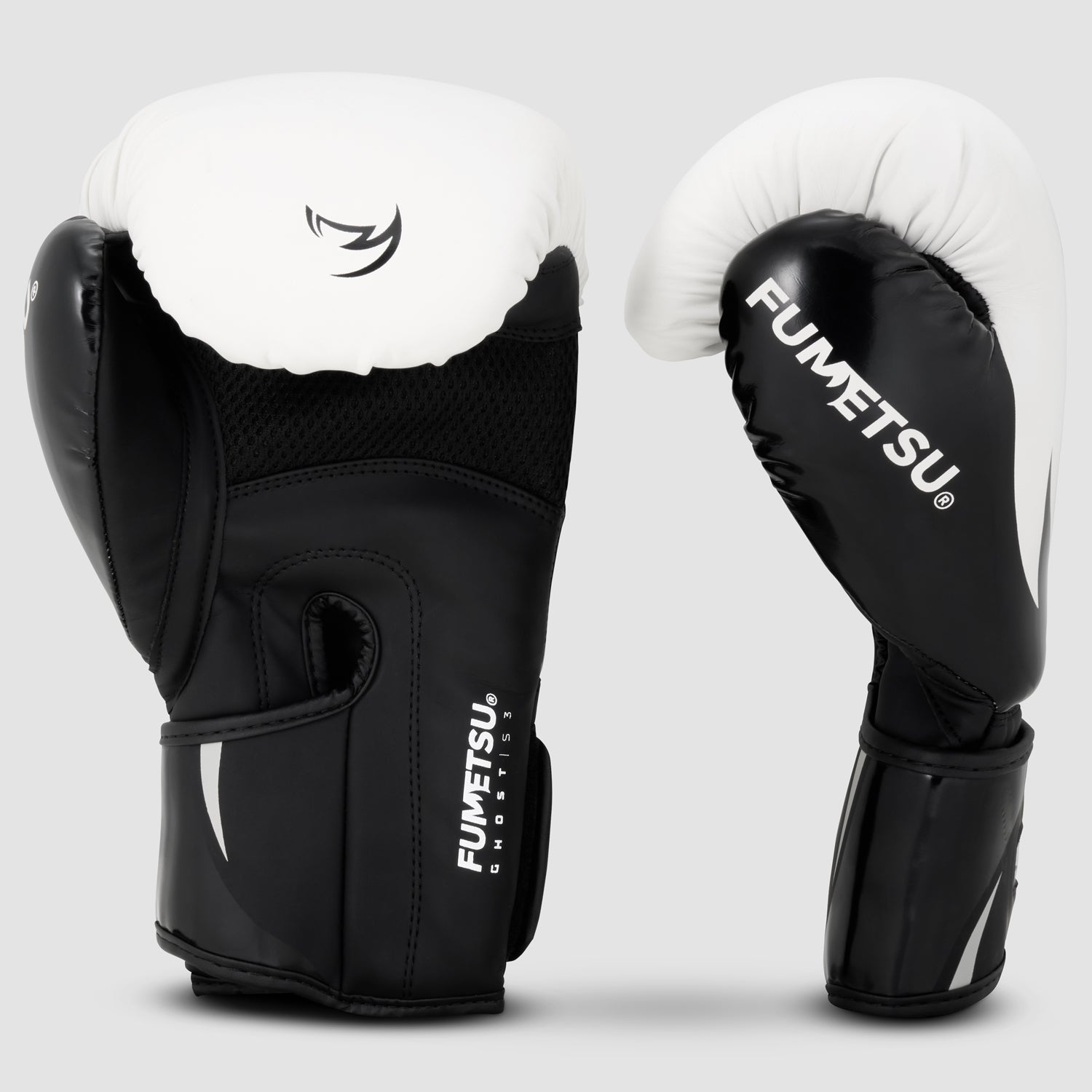 White/Black/Grey Ghost S3 Boxing Gloves - Fumetsu