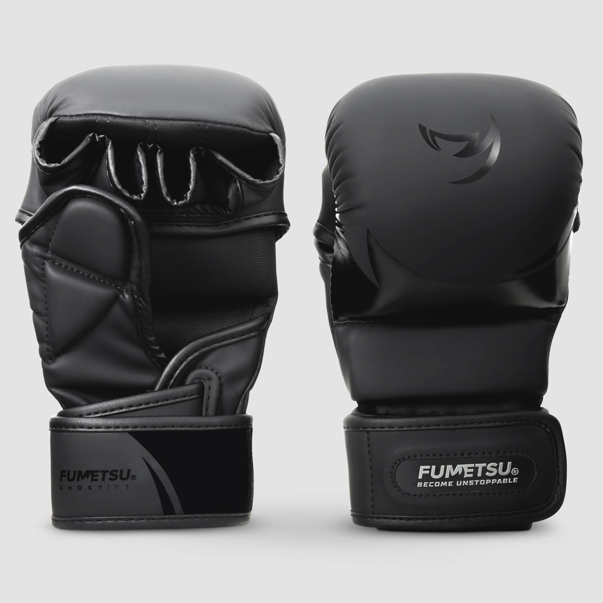 Black/Black Ghost S3 Kids MMA Sparring Gloves - Fumetsu