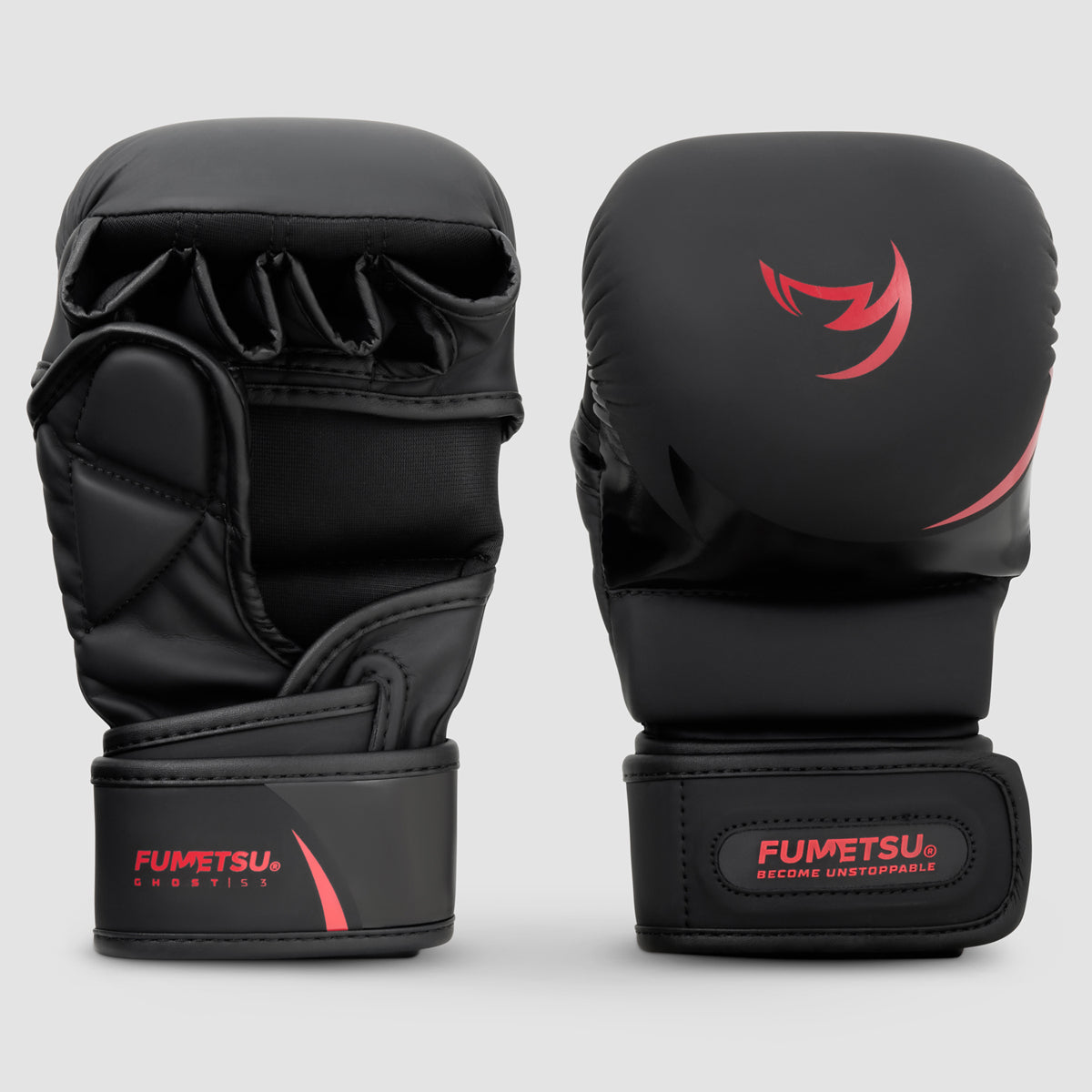 Black/Red Ghost S3 Kids MMA Sparring Gloves - Fumetsu
