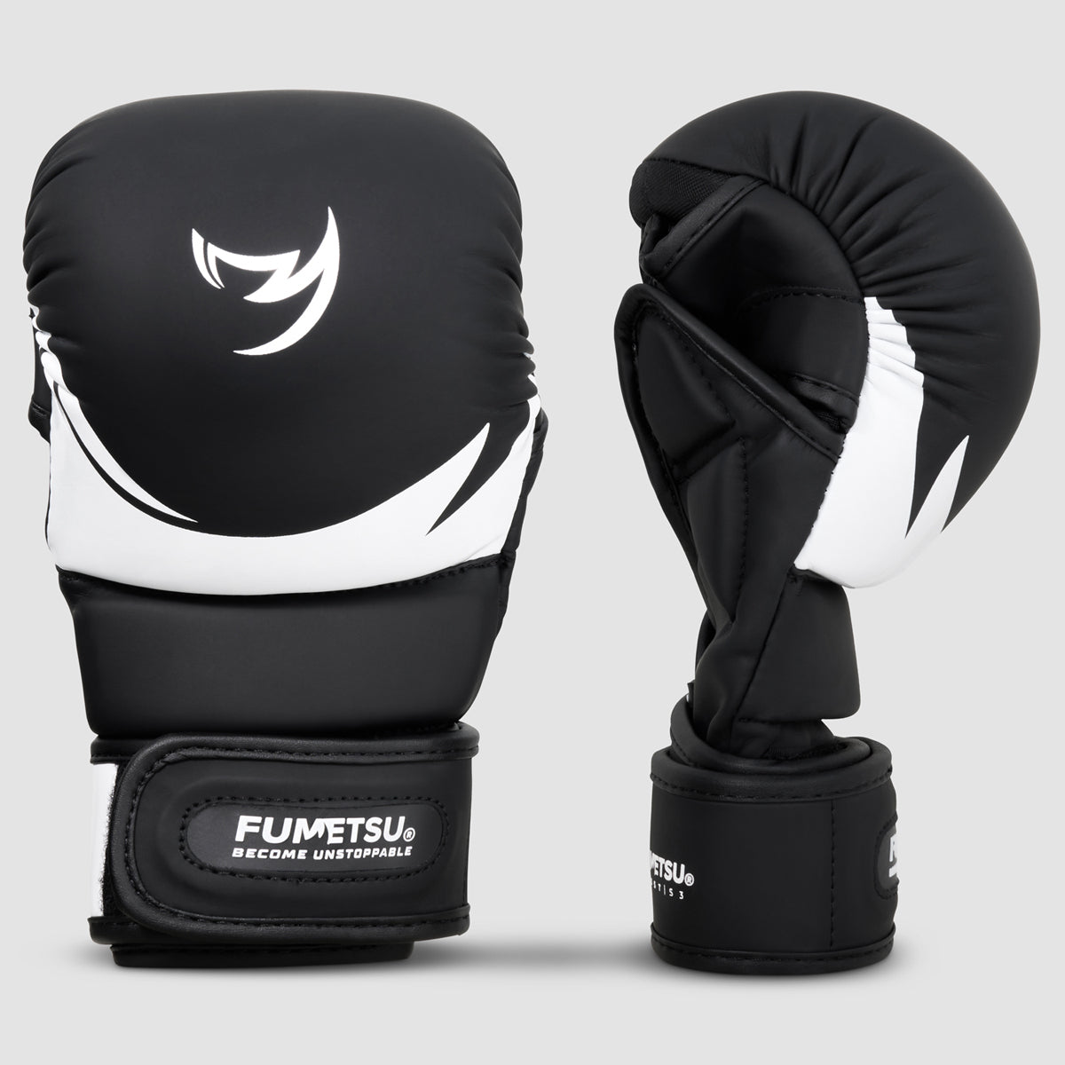 Black/White Ghost S3 Kids MMA Sparring Gloves - Fumetsu
