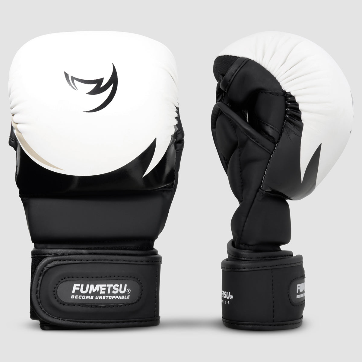 White/Black/Grey Ghost S3 MMA Sparring Gloves - Fumetsu