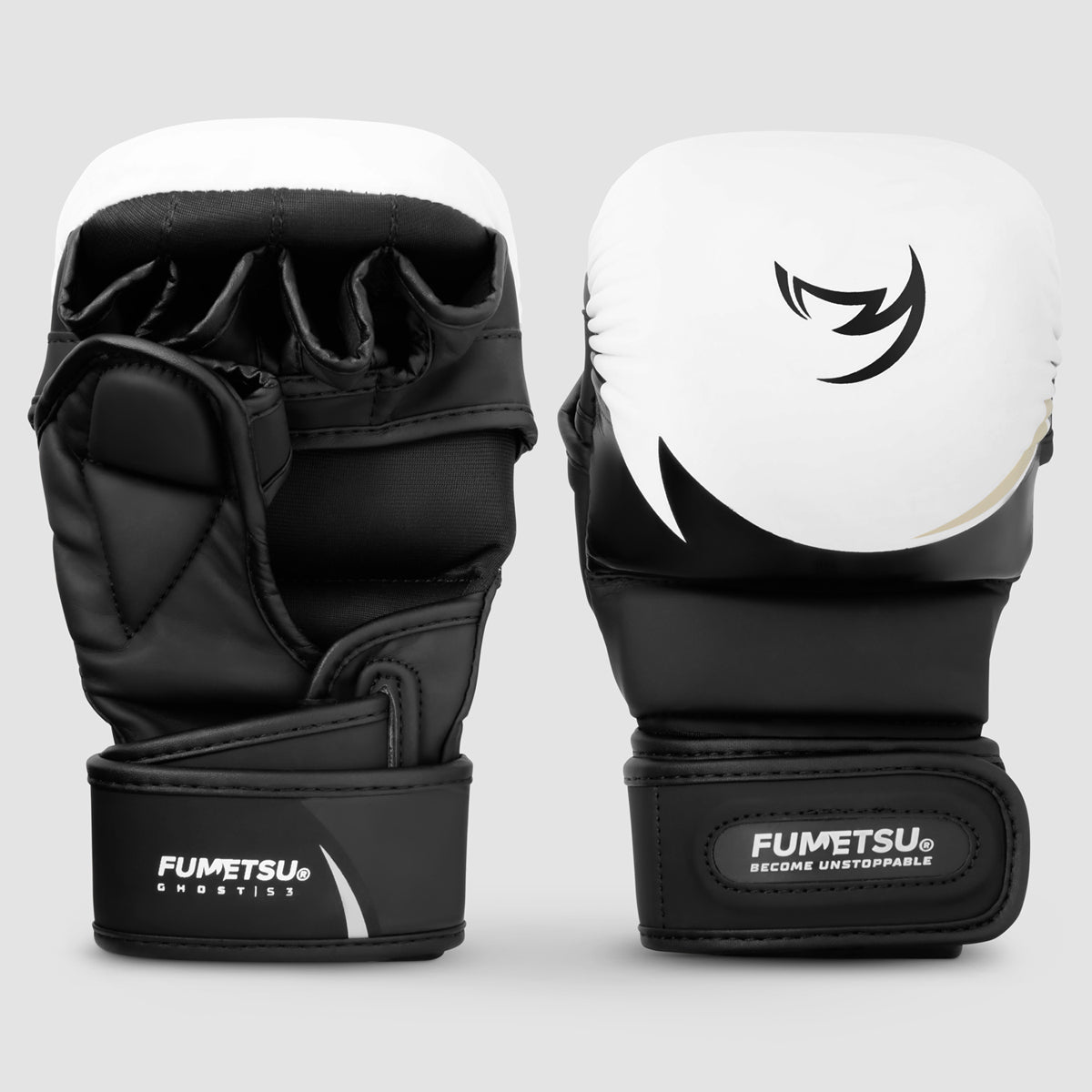 White/Black/Grey Ghost S3 Kids MMA Sparring Gloves - Fumetsu