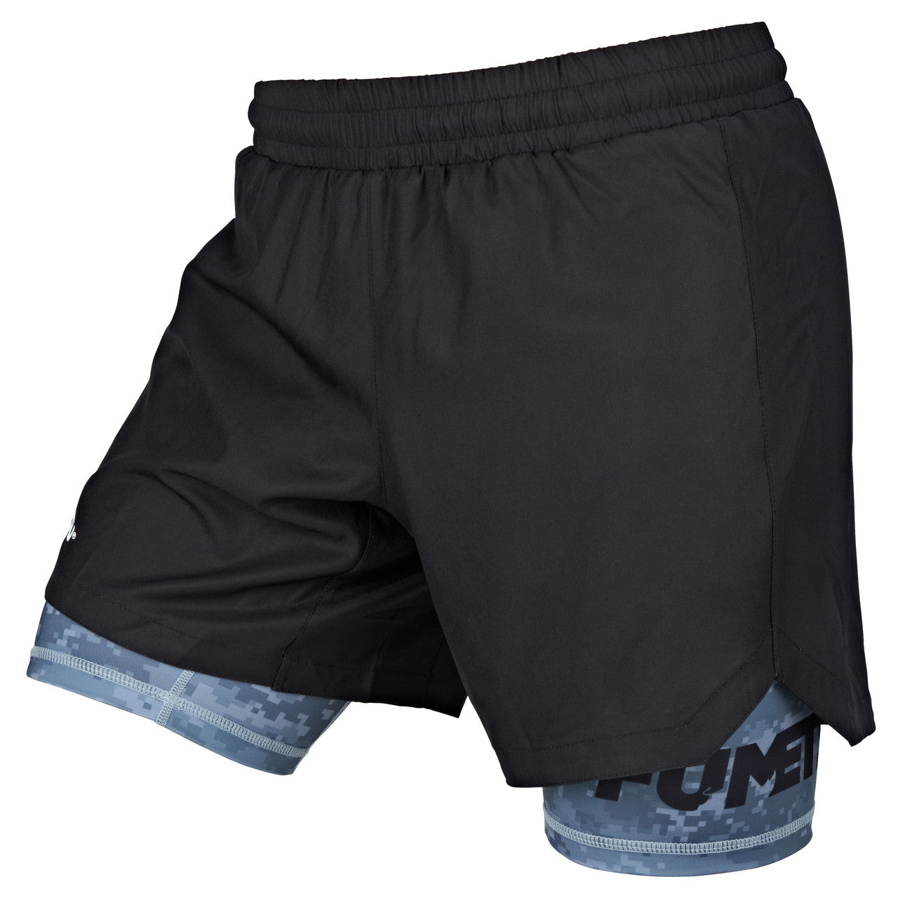 Dual Layer Fight Shorts Black-Camo