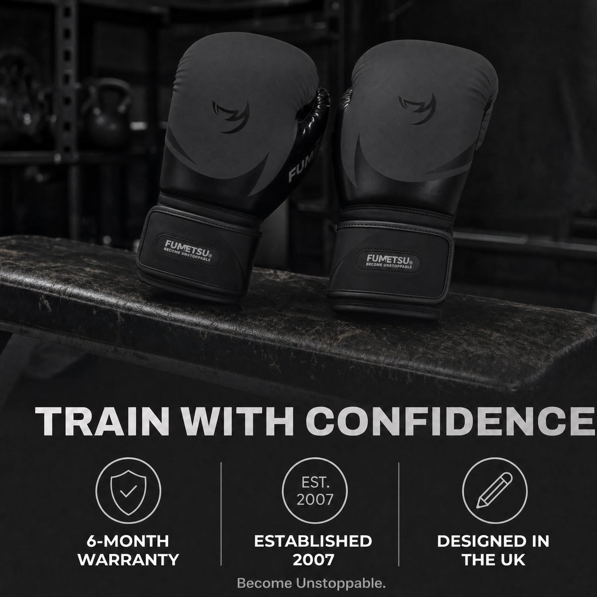 Fumetsu Ghost S3 Boxing Gloves Black/Black — reassurance
