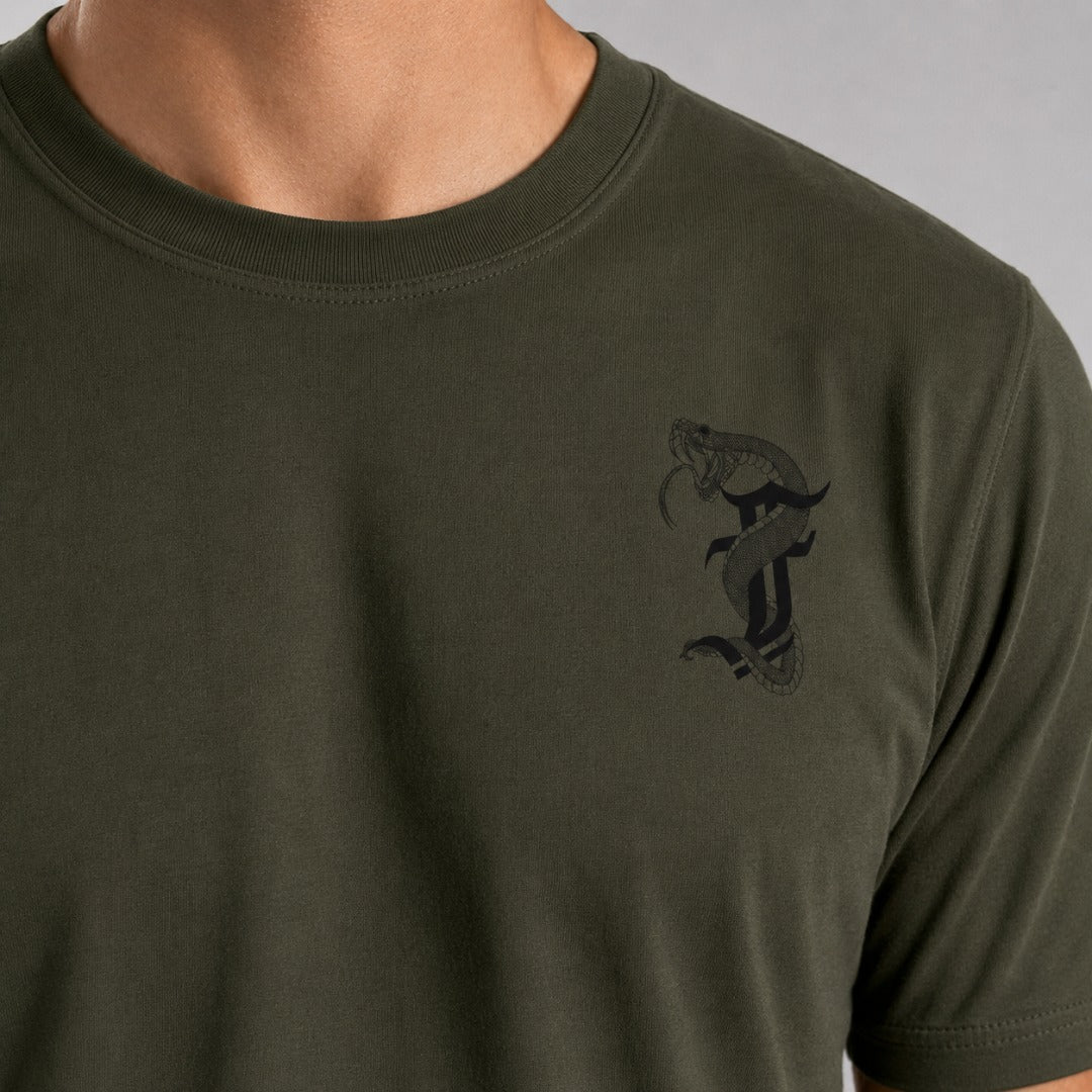 Khakifarbenes Anaconda-T-Shirt