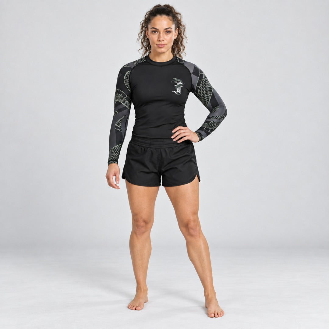 Anaconda Womens Long Sleeve Rash Guard Black/Khaki