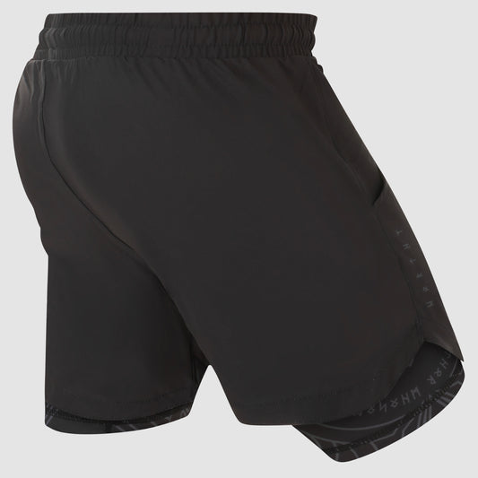 Black/Black Mjolnir Dual Layer Training Shorts