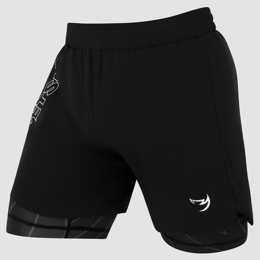 Black Icon Womens Dual Layer Fight Shorts