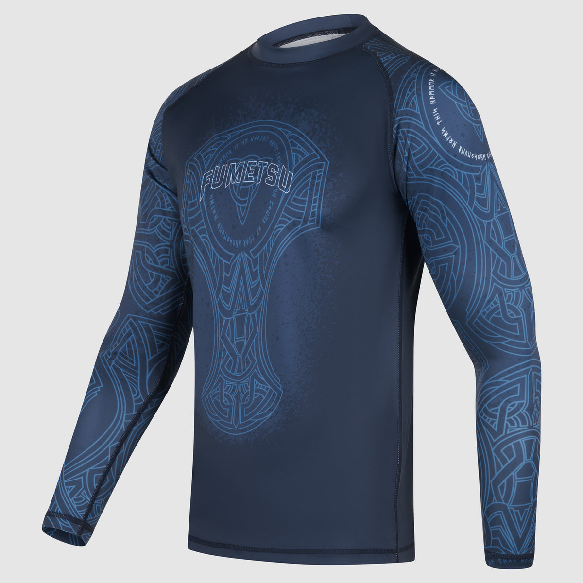 Blue/Black Mjolnir Long Sleeve Rash Guard - Fumetsu