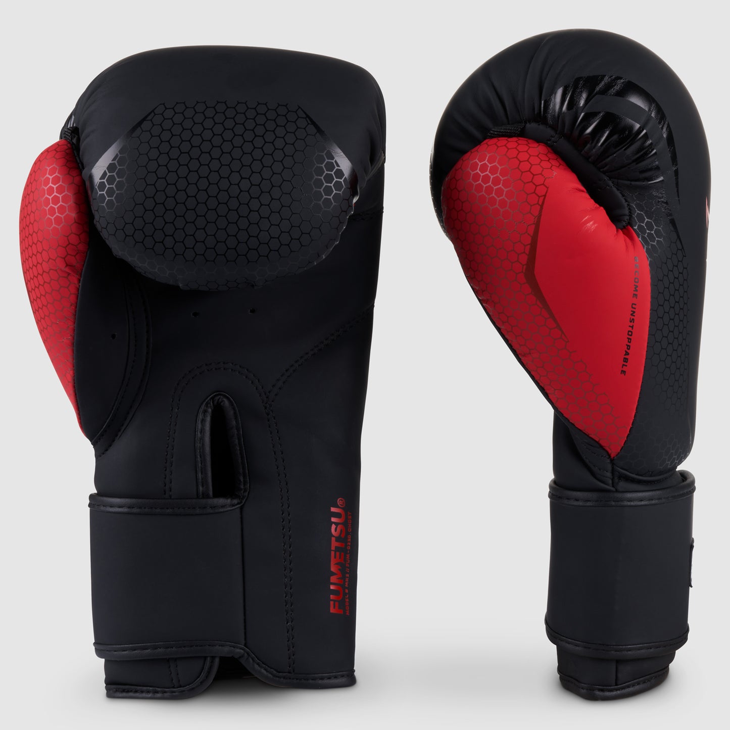 Black/Red Ghost MK2 Boxing Gloves from Fumetsu