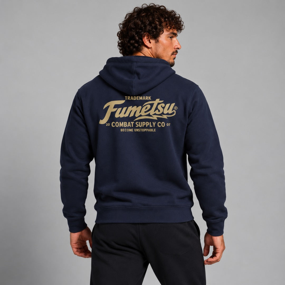 Combat Supply Co. Hoodie Navy/Gold Lifestyle 3