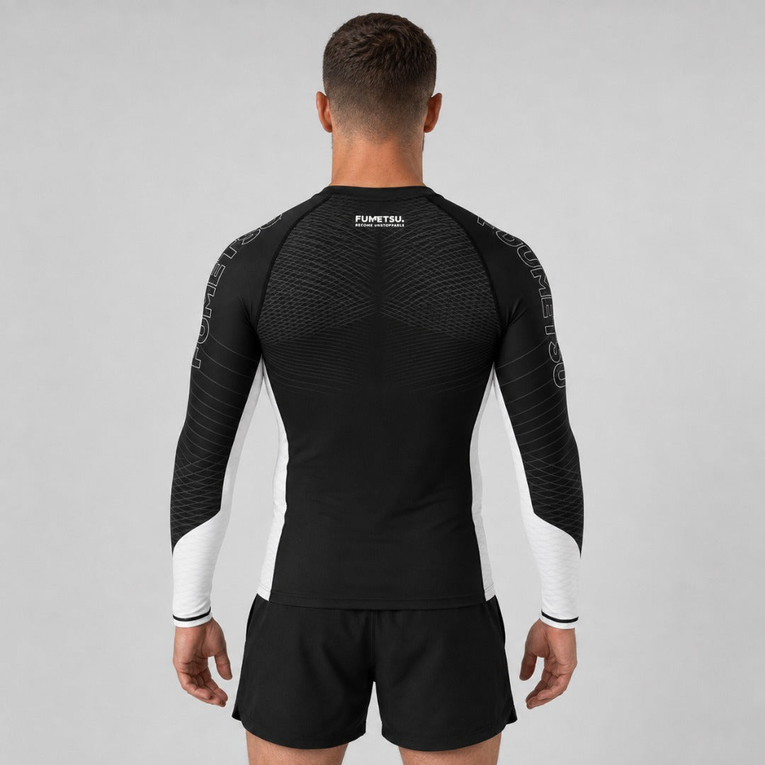 Competitor MK2 Long Sleeve Rash Guard Black/White Lifestyle 3