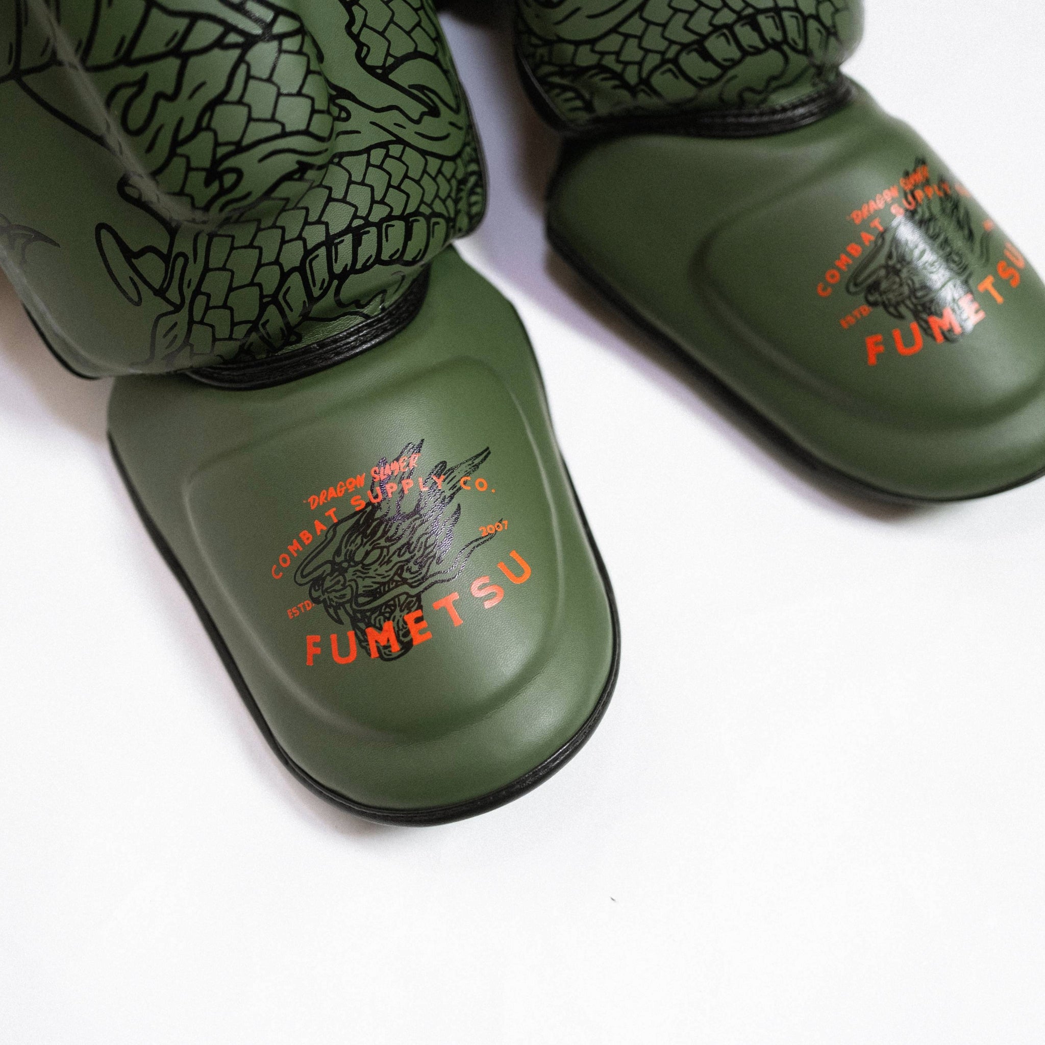 Dragon Slayer Shin Guards Khaki/Orange