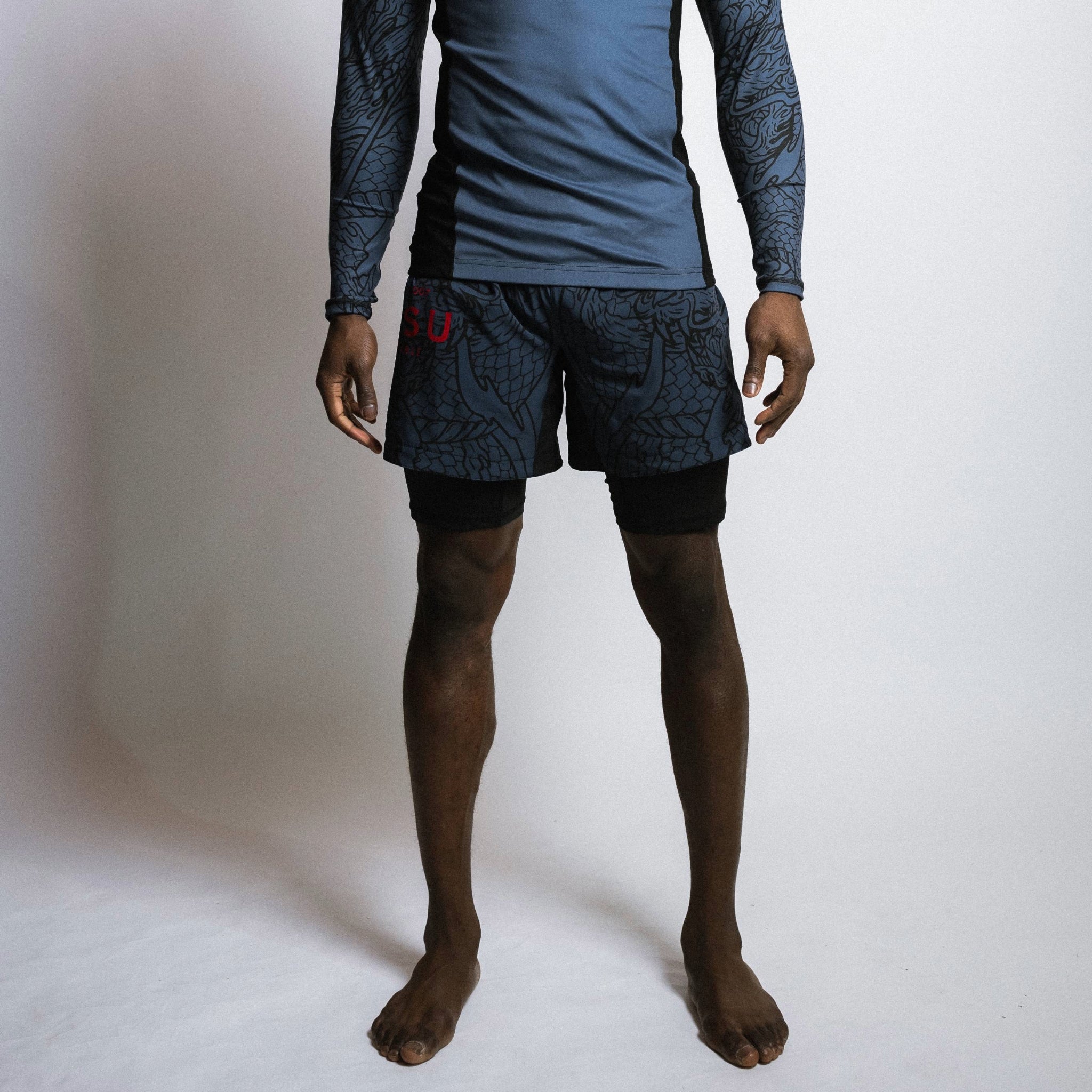 Dragon Slayer Dual Layer Shorts Blue Lifestyle 2