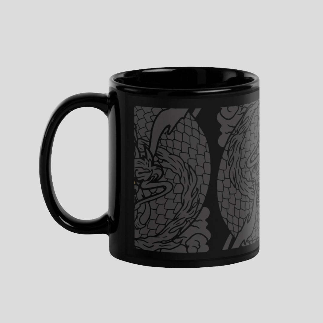 Dragon Slayer Glossy Mug Black Left