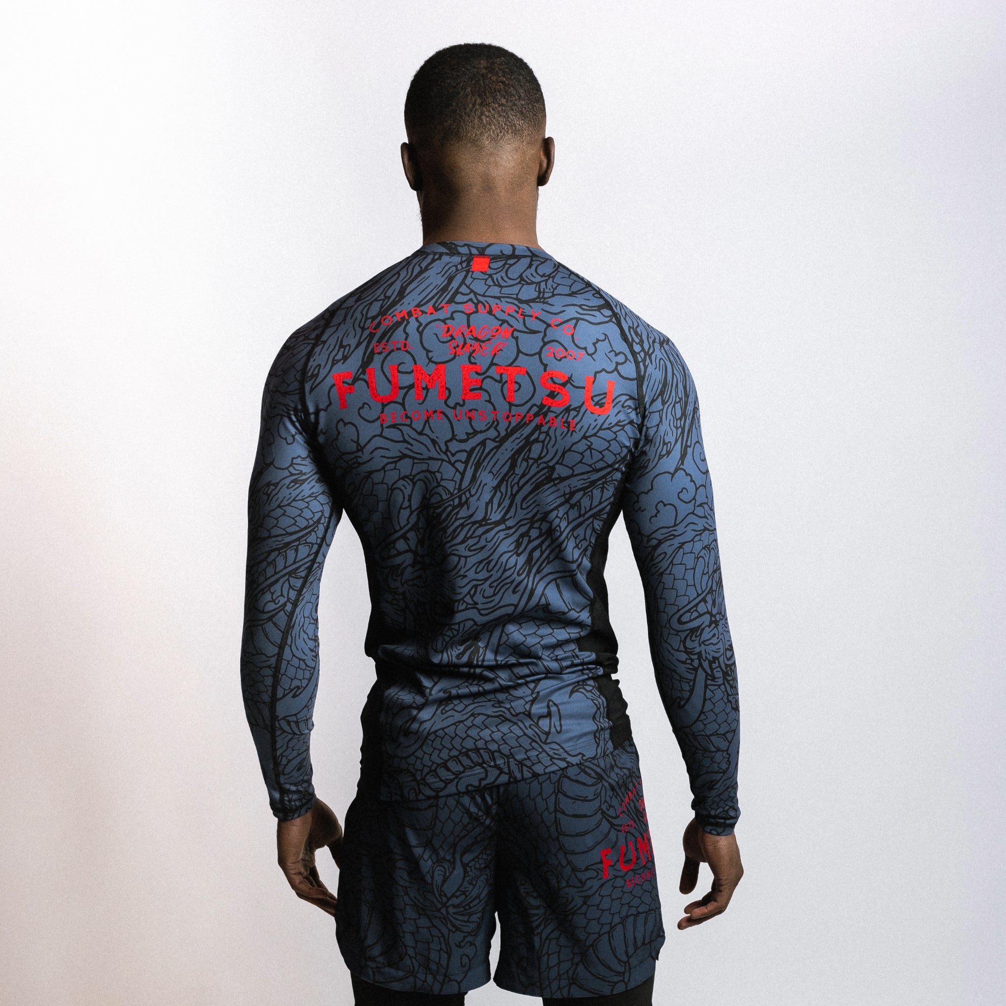 Dragon Slayer Long Sleeve Rash Guard Blue Back