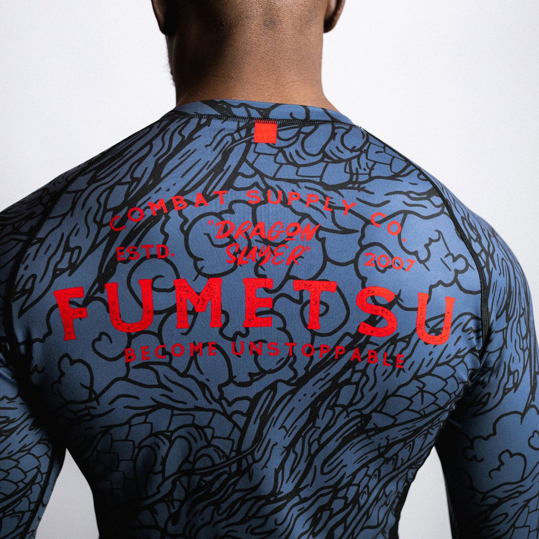 Dragon Slayer Long Sleeve Rash Guard Blue Back