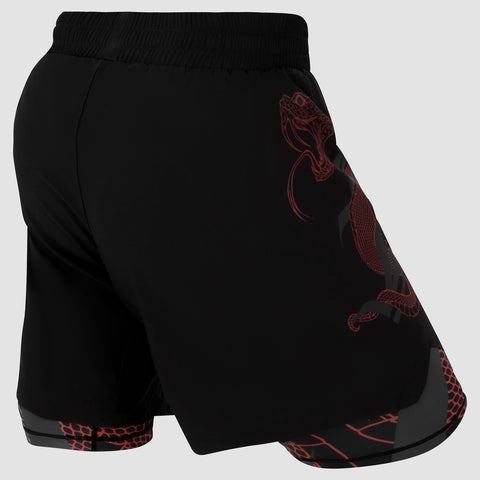 Black/Red Anaconda Dual Layer Fight Shorts
