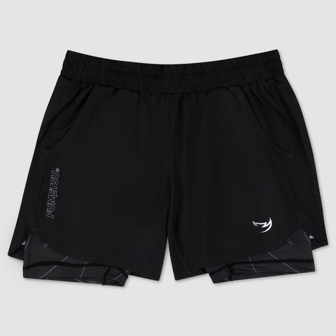 Black Icon Dual Layer Training Shorts