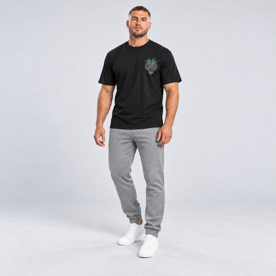 Inked Tiger T-Shirt Black/Grey/Teal Lifestyle 4