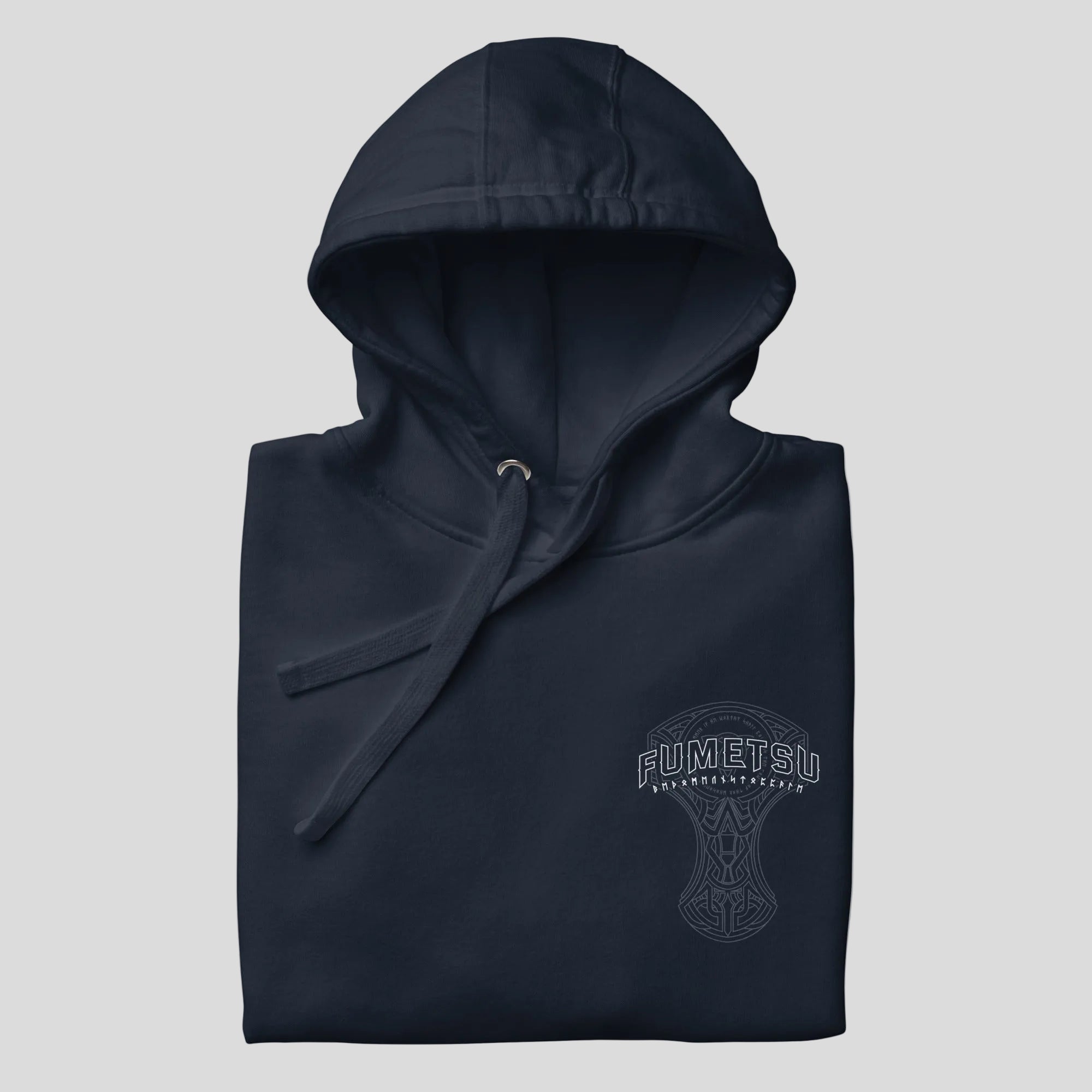 Fumetsu Mjolnir Hoodie Navy Folded