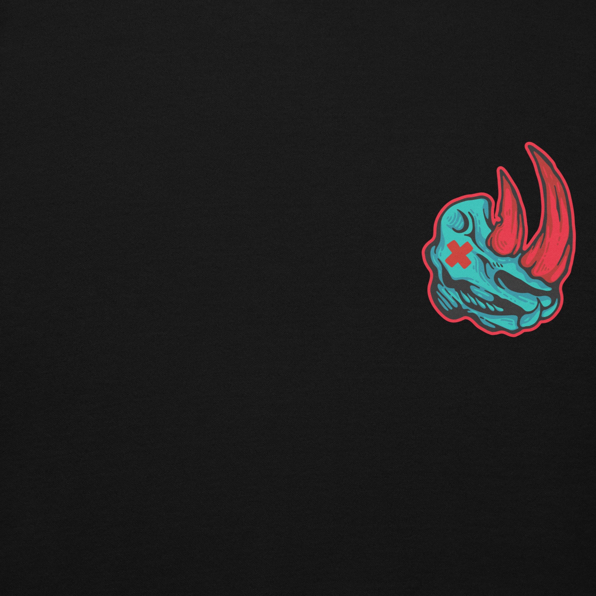 Fumetsu Rhino Hoodie Black/Blue/Red Logo