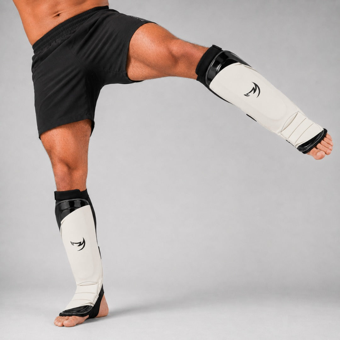 Ghost S3 MMA Shin Guards White/Black/Grey Lifestyle 2