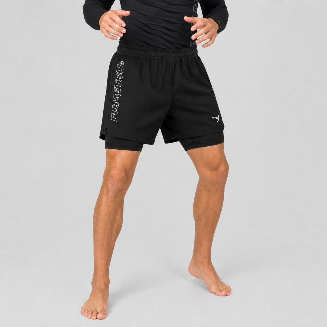 Icon Dual Layer Fight Shorts Black