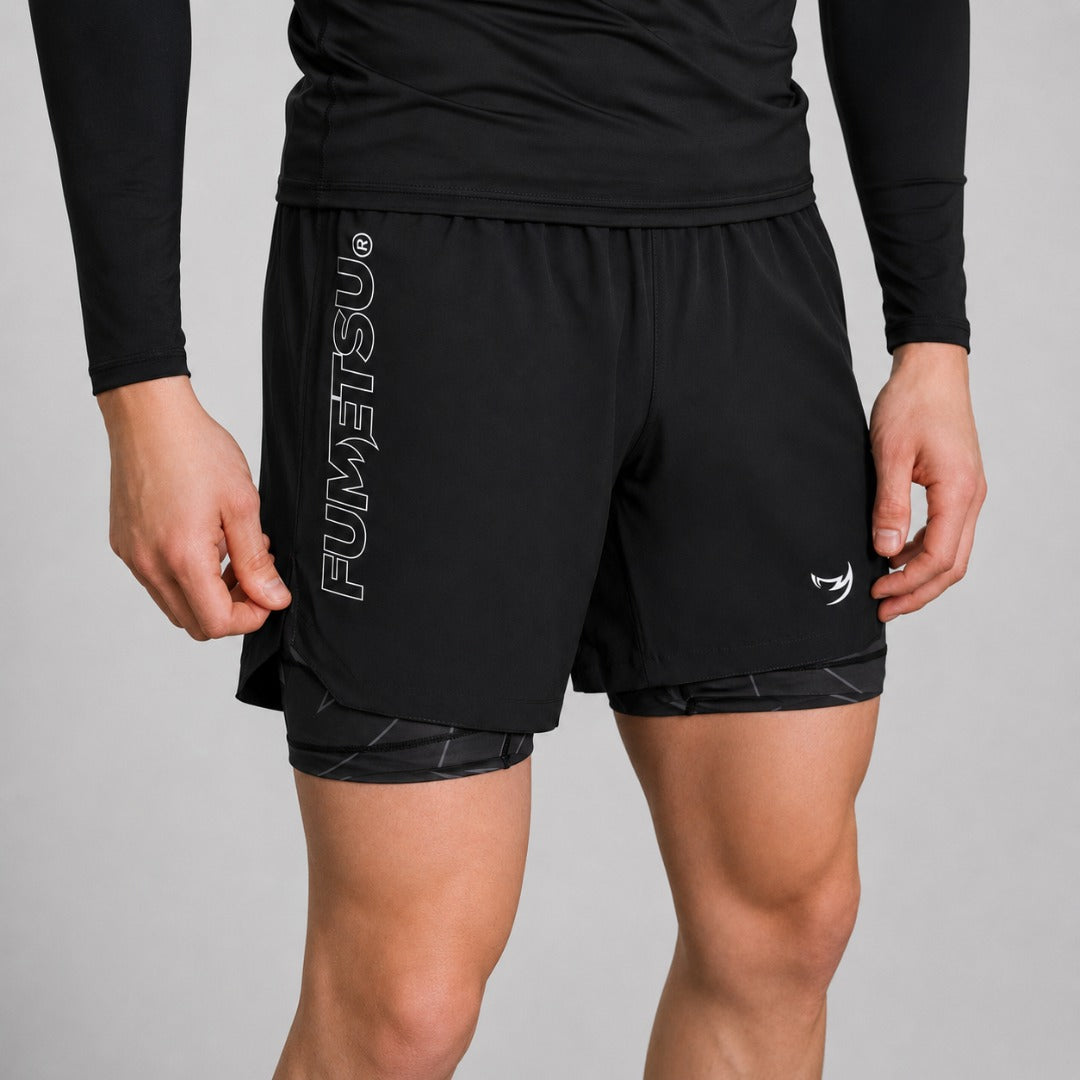 Icon Dual Layer Fight Shorts Black