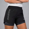 Short de combat double couche pour femme Black Icon