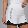 Short de combat double couche Icon blanc/noir pour femme