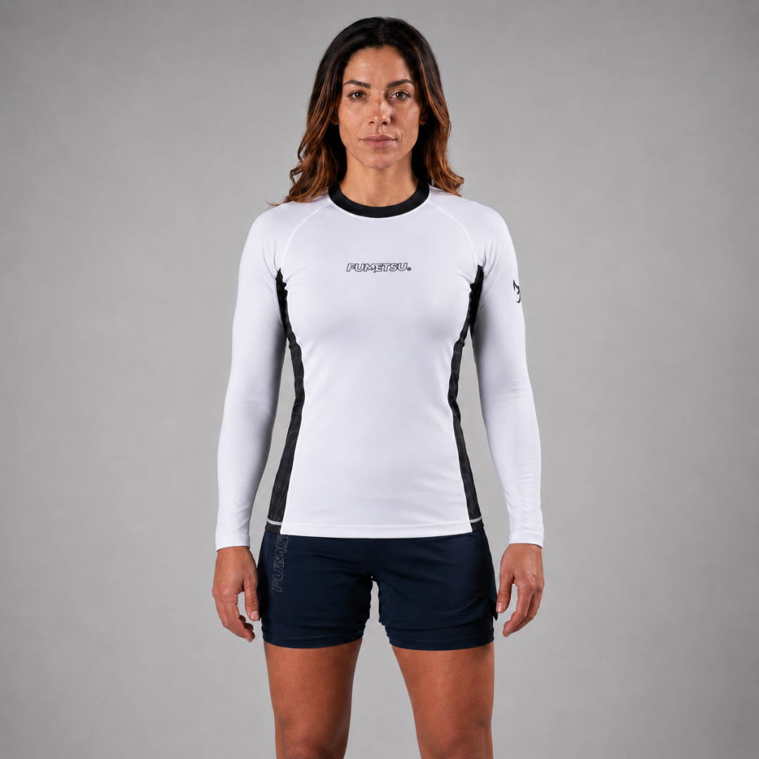 Icon Womens Long Sleeve Rash Guard White/Black