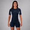 Rashguard à manches courtes pour femme Icon bleu marine/blanc