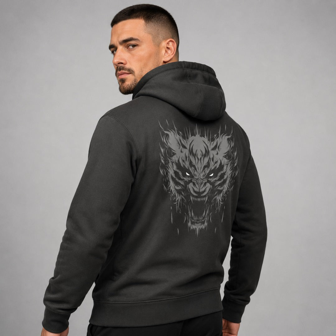 Immortal Tiger Hoodie Vintage Black