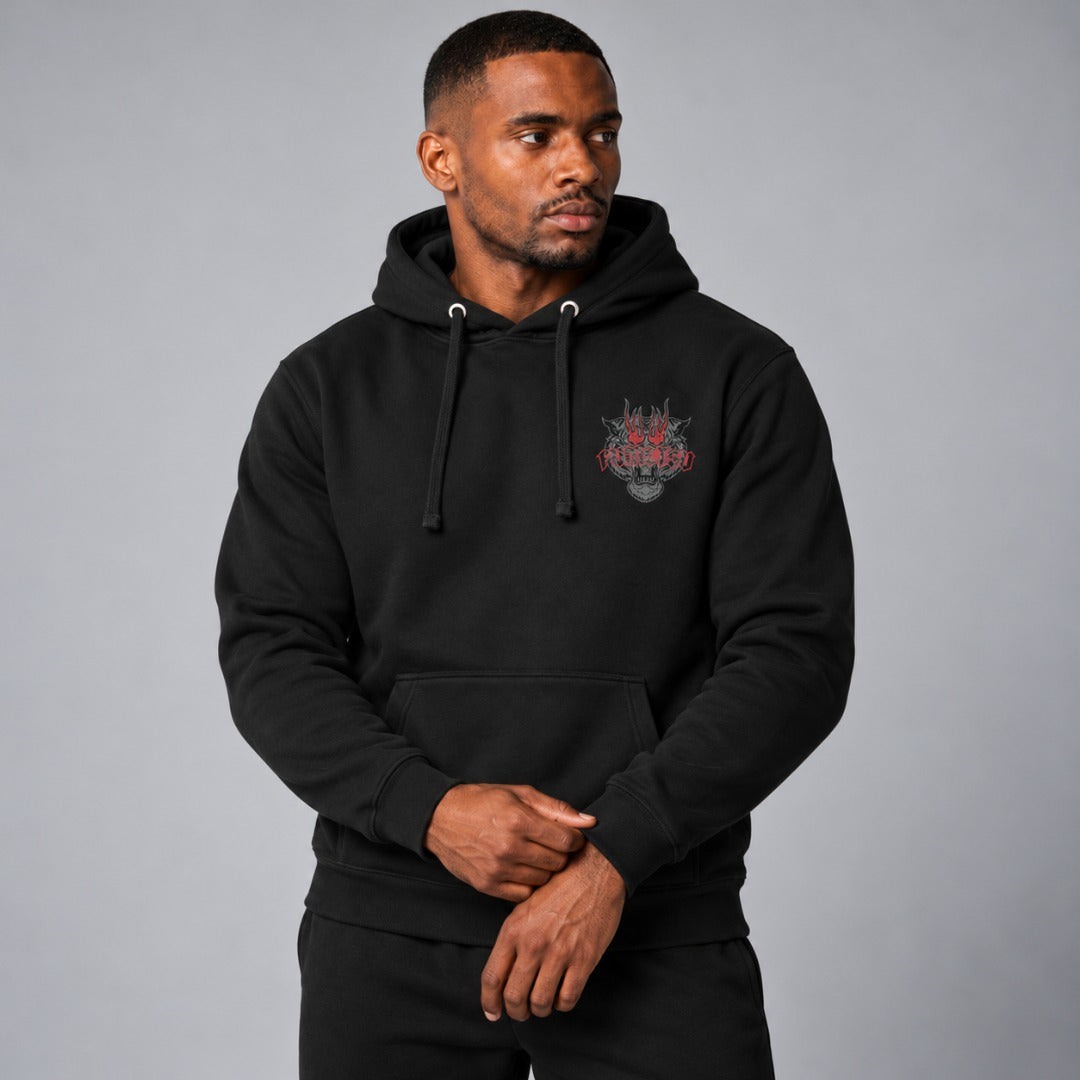 Fumetsu Inked - Tiger Hoodie Black/Red Lifestyle 1