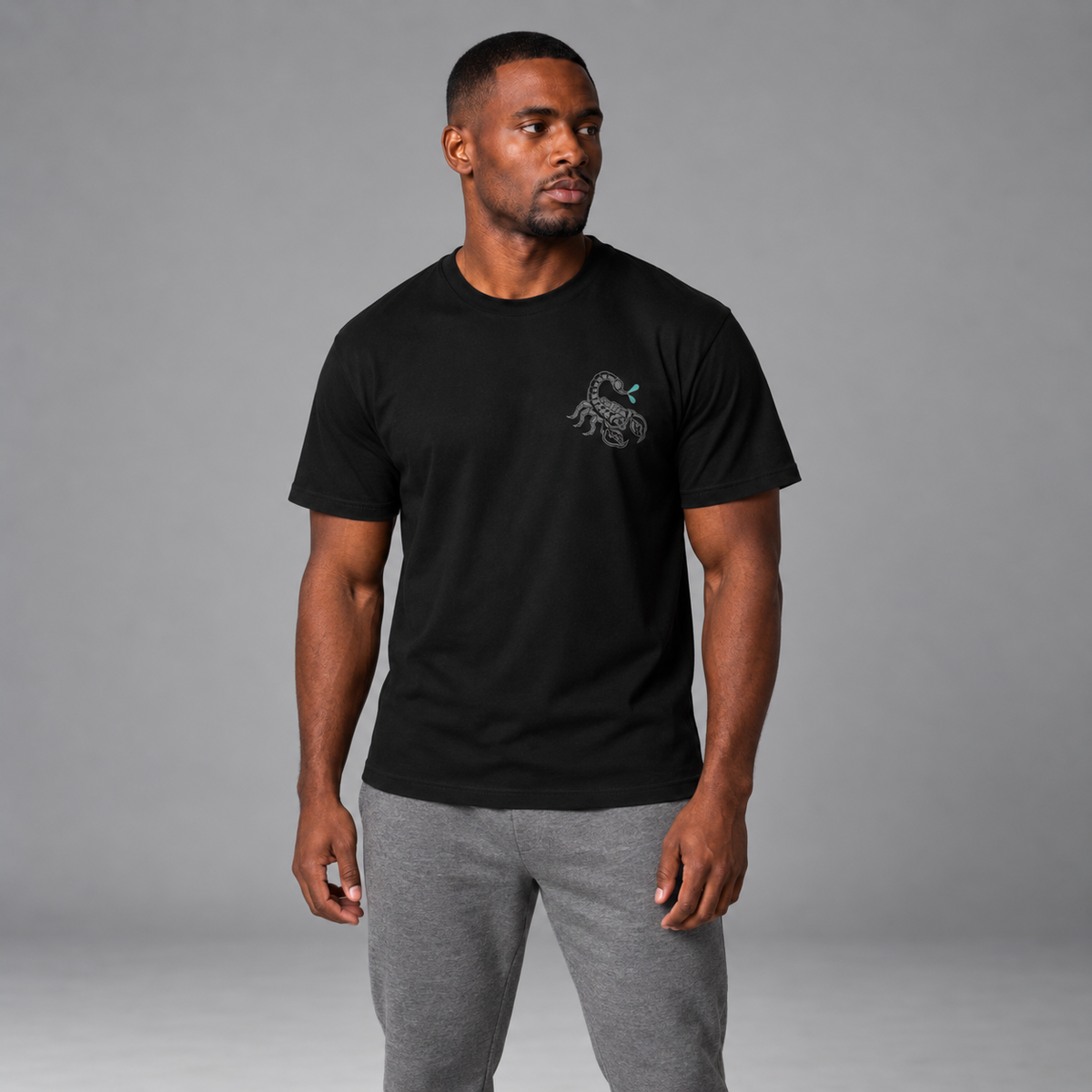 Inked - Scorpion T-Shirt Black/Grey/Teal 4