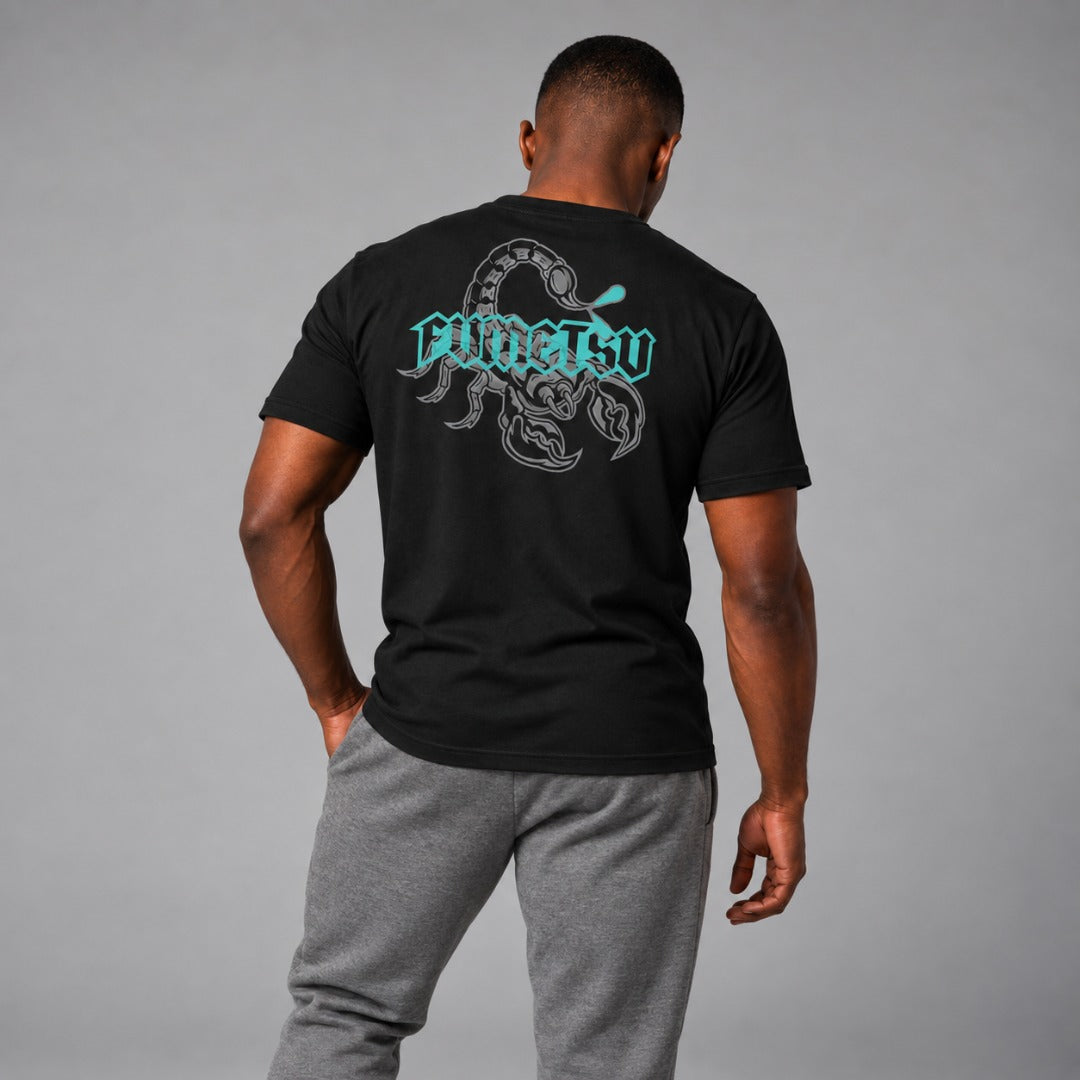 Inked - Scorpion T-Shirt Black/Grey/Teal Back
