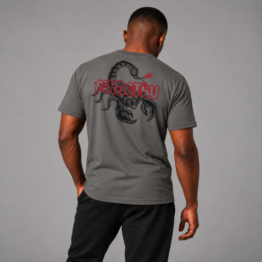 Inked - Scorpion T-Shirt Charcoal/Red Photoshoot 3