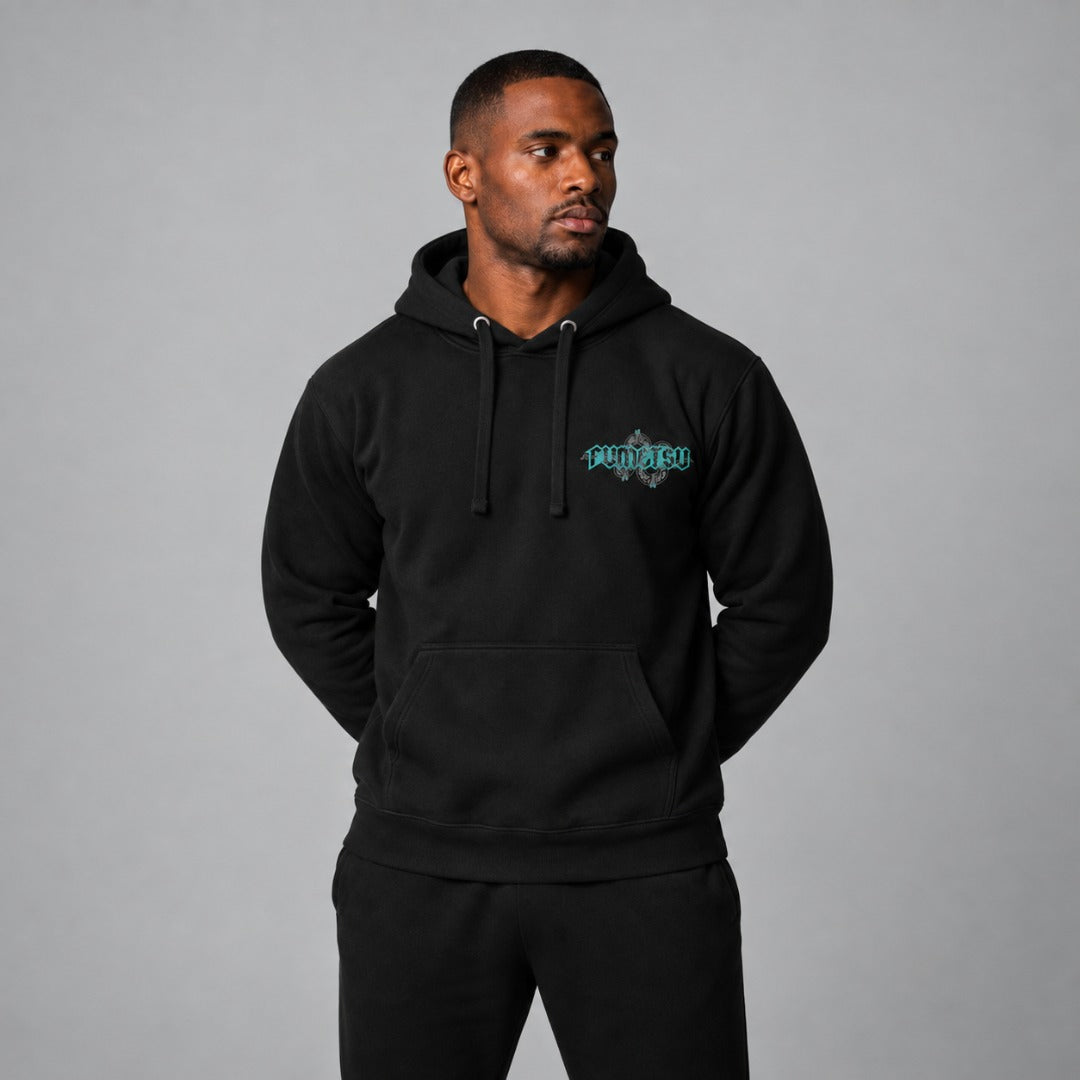 Inked - Snake Hoodie Black/Teal Photoshoot 3