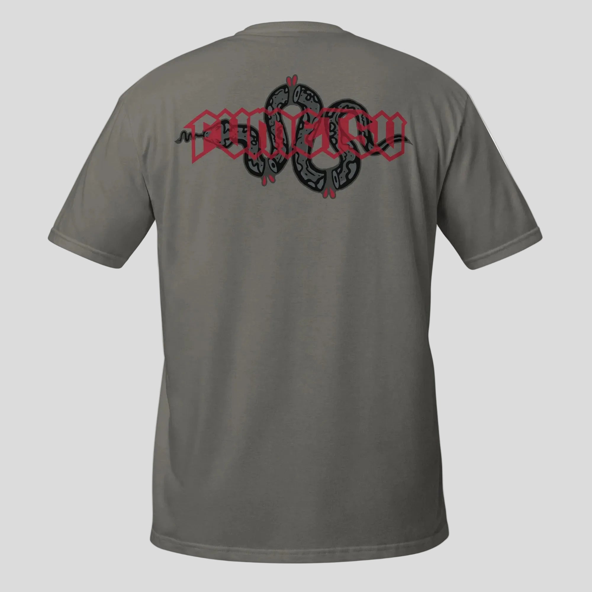 Inked - Snake T-Shirt Charcoal/Red Back