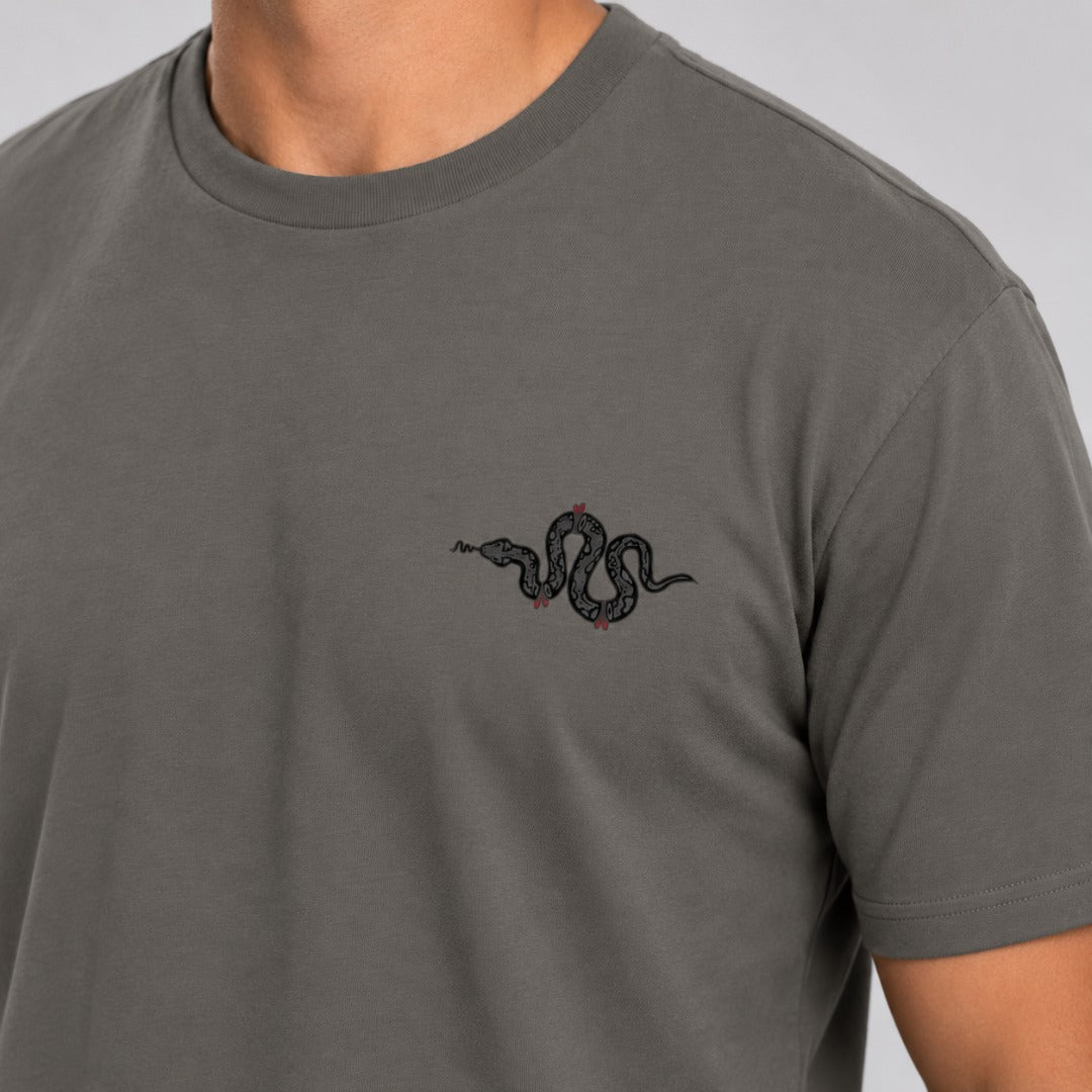 Inked - Snake T-Shirt Charcoal/Red